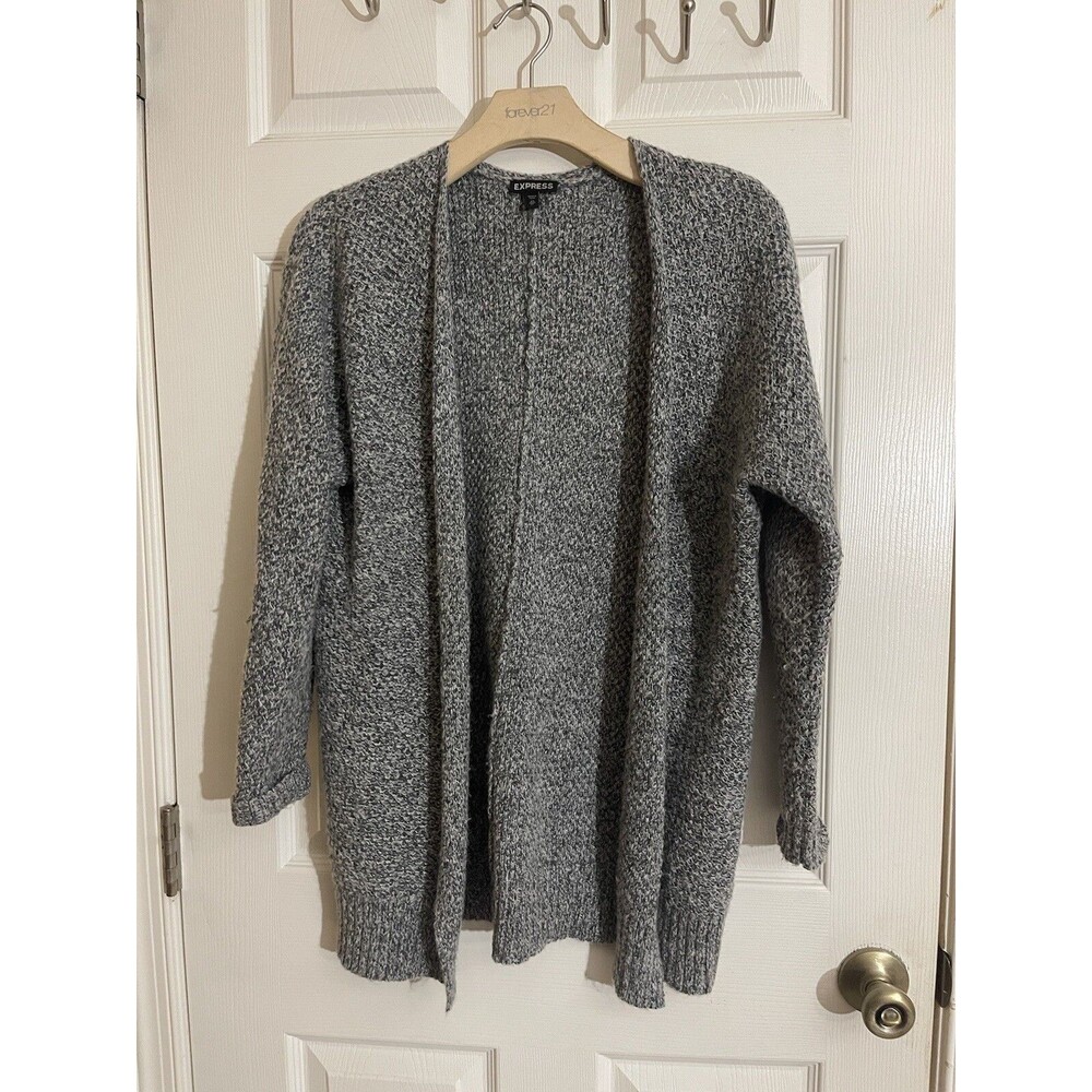 Express Chunky Loose Knit Open Cardigan Charcoal Women’s SZ XS.